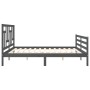 Estructura cama de matrimonio con cabecero madera maciza gris de vidaXL, Camas y somieres - Ref: Foro24-3194978, Precio: 179,...