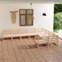 Juego de muebles de jardín 9 piezas madera maciza de pino de , Conjuntos de jardín - Ref: Foro24-3075984, Precio: 529,48 €, D...