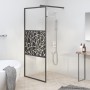 Frosted glass shower screen with black stone design 90x195 cm by , Shower walls and screens - Ref: Foro24-151881, Price: 159,...