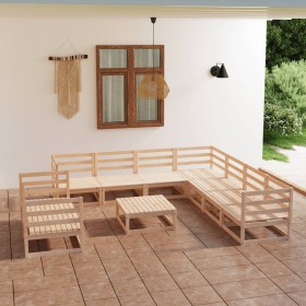 Gartenmöbel-Set 10-teilig aus massivem Kiefernholz von , Gartensets - Ref: Foro24-3075919, Preis: 603,37 €, Rabatt: %