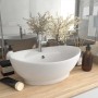 Luxurious washbasin with matte white ceramic overflow 58.5x39 cm by vidaXL, Sinks - Ref: Foro24-146932, Price: 83,27 €, Disco...