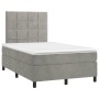 Box spring bed with light gray velvet mattress 120x190 cm by , Beds and slatted bases - Ref: Foro24-3269995, Price: 416,58 €,...