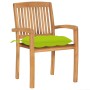 Garden chairs 2 units teak wood and bright green cushions by , Garden chairs - Ref: Foro24-3063278, Price: 248,09 €, Discount: %