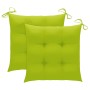 Garden chairs 2 units teak wood and bright green cushions by , Garden chairs - Ref: Foro24-3063278, Price: 248,09 €, Discount: %