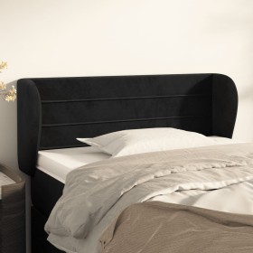 Black velvet headboard 103x23x78/88 cm by , Headboards and footboards - Ref: Foro24-3117328, Price: 53,01 €, Discount: %