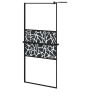 Shower screen with ESG glass shelf and black aluminum 90x195 cm by , Shower walls and screens - Ref: Foro24-3185464, Price: 2...