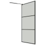 Shower screen with ESG glass shelf and black aluminum 115x195cm by , Shower walls and screens - Ref: Foro24-3185485, Price: 2...