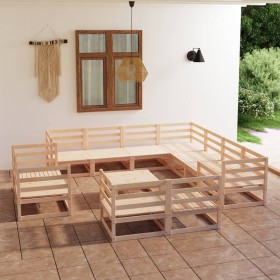 12-piece solid pine wood garden furniture set by , Garden sets - Ref: Foro24-3075949, Price: 675,86 €, Discount: %