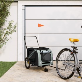 Bicycle pet trailer, iron frame, Oxford fabric in gray and black. by , pet strollers - Ref: Foro24-93902, Price: 110,99 €, Di...