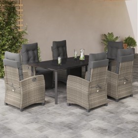 Garden dining set 7 pieces and light gray synthetic rattan cushions by , Garden sets - Ref: Foro24-3213042, Price: 1,00 €, Di...