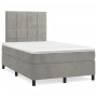 Cama box spring colchón y LED terciopelo gris claro 120x190 cm de , Camas y somieres - Ref: Foro24-3270311, Precio: 426,21 €,...