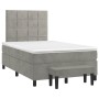 Box spring bed with light gray velvet mattress 120x190 cm by , Beds and slatted bases - Ref: Foro24-3270469, Price: 450,35 €,...