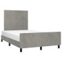 Bed frame with light gray velvet headboard 120x190 cm by , Beds and slatted bases - Ref: Foro24-3270578, Price: 169,15 €, Dis...