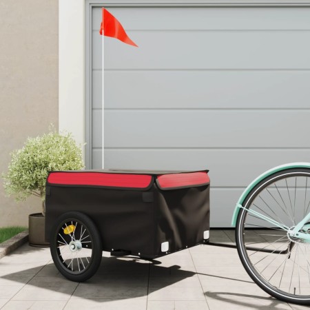 Black and red iron bicycle trailer 45 kg by , Bicycle trailers - Ref: Foro24-94083, Price: 96,99 €, Discount: %