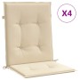 Cojín de silla de jardín respaldo bajo 4 uds tela Oxford beige de , Cojines para sillas y sofás - Ref: Foro24-47565, Precio: ...