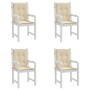 Garden chair cushion low backrest 4 pcs beige Oxford fabric by , Cushions for chairs and sofas - Ref: Foro24-47565, Price: 57...