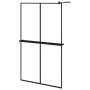 Shower screen with ESG glass shelf and black aluminum 118x190cm by , Shower walls and screens - Ref: Foro24-3185489, Price: 2...