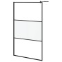 Shower screen with ESG glass shelf and black aluminum 115x195cm by , Shower walls and screens - Ref: Foro24-3185482, Price: 2...