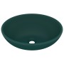 Lavabo de lujo ovalado cerámica verde oscuro mate 40x33 cm de vidaXL, Lavabos - Ref: Foro24-146926, Precio: 67,51 €, Descuent...