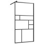 Shower screen with ESG glass shelf and black aluminum 115x195cm by , Shower walls and screens - Ref: Foro24-3185481, Price: 2...