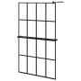 Shower screen with ESG glass shelf and black aluminum 118x190cm by , Shower walls and screens - Ref: Foro24-3185488, Price: 2...