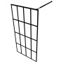 Shower screen with ESG glass shelf and black aluminum 118x190cm by , Shower walls and screens - Ref: Foro24-3185488, Price: 2...