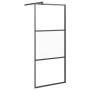 Shower screen with ESG glass shelf and black aluminum 100x195cm by , Shower walls and screens - Ref: Foro24-3185474, Price: 2...