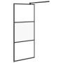 Shower screen with ESG glass shelf and black aluminum 100x195cm by , Shower walls and screens - Ref: Foro24-3185474, Price: 2...