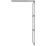 Shower screen with ESG glass shelf and black aluminum 100x195cm by , Shower walls and screens - Ref: Foro24-3185474, Price: 2...