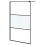 Shower screen with ESG glass shelf and black aluminum 115x195cm by , Shower walls and screens - Ref: Foro24-3185483, Price: 2...