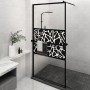 Shower screen with ESG glass shelf and black aluminum 115x195cm by , Shower walls and screens - Ref: Foro24-3185484, Price: 2...