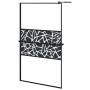 Shower screen with ESG glass shelf and black aluminum 115x195cm by , Shower walls and screens - Ref: Foro24-3185484, Price: 2...