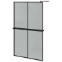 Shower screen with ESG glass and black aluminum shelf 118x195cm by , Shower walls and screens - Ref: Foro24-3185490, Price: 2...