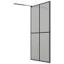 Shower screen with ESG glass and black aluminum shelf 118x195cm by , Shower walls and screens - Ref: Foro24-3185490, Price: 2...