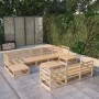 Gartenmöbel-Set 11-teilig aus massivem Kiefernholz von , Gartensets - Ref: Foro24-3076114, Preis: 682,08 €, Rabatt: %