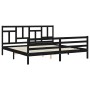 Estructura cama de matrimonio con cabecero madera maciza negro de vidaXL, Camas y somieres - Ref: Foro24-3194980, Precio: 171...