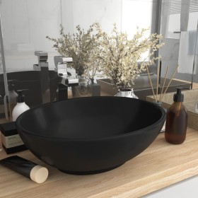 Lavabo de lujo ovalado cerámica negro mate 40x33 cm de vidaXL, Lavabos - Ref: Foro24-146931, Precio: 62,88 €, Descuento: %