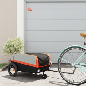 Black and orange iron bicycle trailer 30 kg by , Bicycle trailers - Ref: Foro24-94054, Price: 78,99 €, Discount: %