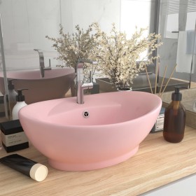 Lavabo lujoso con rebosadero cerámica rosa mate 58,5x39 cm de vidaXL, Lavabos - Ref: Foro24-146933, Precio: 98,99 €, Descuent...