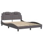 Estructura de cama con cabecero cuero sintético gris 140x190 cm de , Camas y somieres - Ref: Foro24-3208092, Precio: 195,80 €...