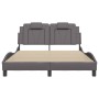 Estructura de cama con cabecero cuero sintético gris 140x190 cm de , Camas y somieres - Ref: Foro24-3208092, Precio: 195,80 €...