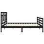 Estructura cama de matrimonio con cabecero madera maciza negro de vidaXL, Camas y somieres - Ref: Foro24-3194980, Precio: 171...