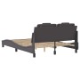 Estructura de cama con cabecero cuero sintético gris 140x190 cm de , Camas y somieres - Ref: Foro24-3208092, Precio: 195,80 €...