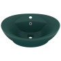 Luxury washbasin with dark green ceramic overflow 58.5x39 cm by vidaXL, Sinks - Ref: Foro24-146937, Price: 97,28 €, Discount: %