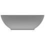 Lavabo de lujo ovalado cerámica gris claro mate 40x33 cm de vidaXL, Lavabos - Ref: Foro24-146927, Precio: 63,60 €, Descuento: %