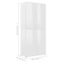 Glossy white plywood shoe cabinet 80x39x178 cm by vidaXL, Shoe racks and shoe organizers - Ref: Foro24-802864, Price: 225,89 ...