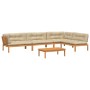 Garden pallet sofa set and cushions 5 pieces acacia wood by , Outdoor sofas - Ref: Foro24-3209513, Price: 875,68 €, Discount: %