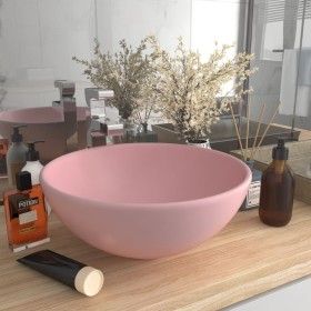 Luxury round matte pink ceramic washbasin 32.5x14 cm by vidaXL, Sinks - Ref: Foro24-146966, Price: 70,99 €, Discount: %