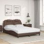 Bett mit brauner Kunstledermatratze 140x200 cm von , Betten und Lattenroste - Ref: Foro24-3208798, Preis: 399,99 €, Rabatt: %