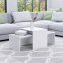 Couchtisch-Set aus weißem Sperrholz, 100 x 48 x 40 cm von vidaXL, Couchtisch - Ref: Foro24-802912, Preis: 45,58 €, Rabatt: %